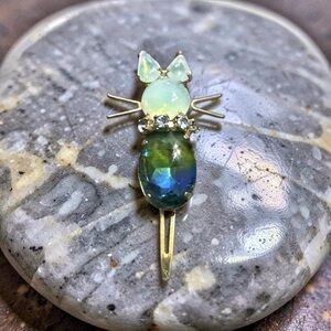 Opal and Gemstone Cat Hair Pin